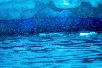 Snowing Blue Abstract Under Iceberg Reflection Paradise Bay Skintorp Cove Antarctica