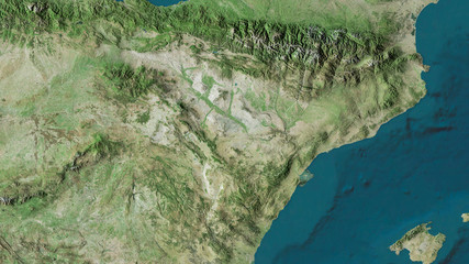 Arag&oacute;n, Spain - outlined. Satellite