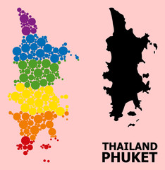 Rainbow Pattern Map of Phuket for LGBT