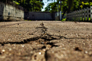 A crack in the street