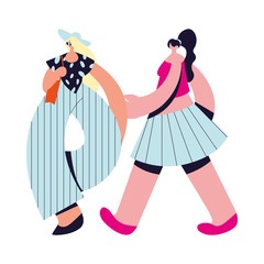 Urban woman cartoon with casual cloth vector design