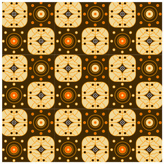 Ethnic geometric seamless pattern adaptation from batik Indonesia