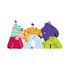 Urban men cartoons with casual cloth vector design