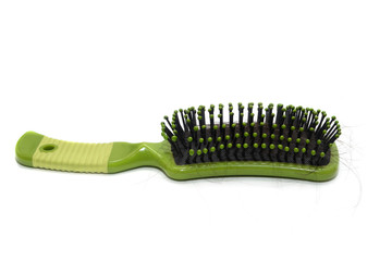 Hair loss, Solutions for hair loss,Hair loss on comb,on white background.