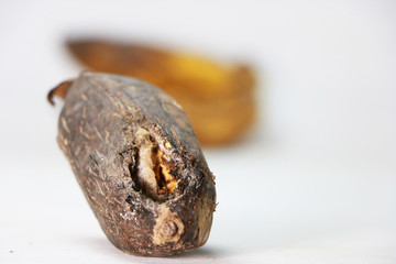 rotten banana white background
