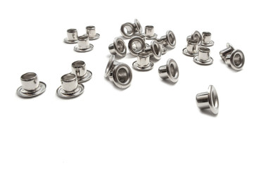 Metal half ring for leather isolated on white background