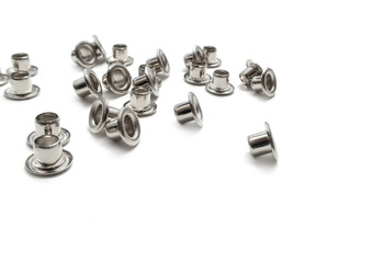 Metal half ring for leather isolated on white background