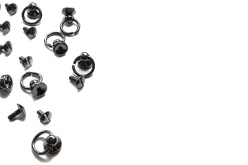 Metal half ring for leather isolated on white background