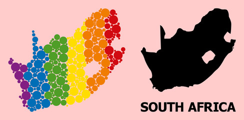 Spectrum Collage Map of South African Republic for LGBT