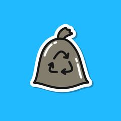 recycling garbage doodle icon, vector illustration