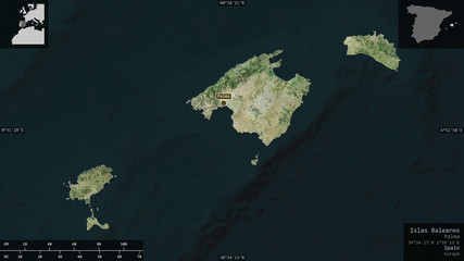 Islas Baleares, Spain - composition. Satellite