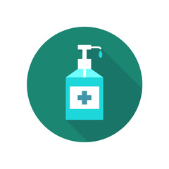 alcohol gel, hand sanitizer flat icon, vector illustration