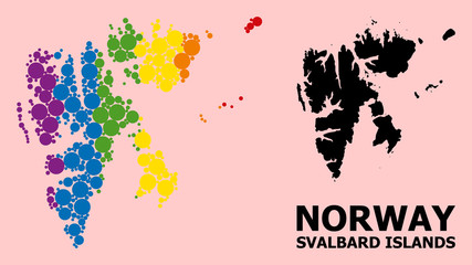 Obraz premium Spectrum Collage Map of Svalbard Islands for LGBT