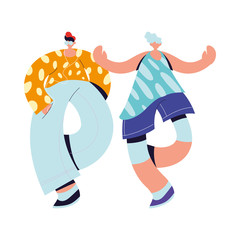 Urban men cartoons with casual cloth vector design