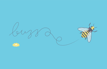 Flying honey bee buzz