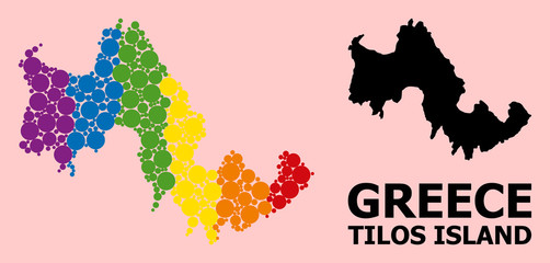 Spectrum Mosaic Map of Tilos Island for LGBT