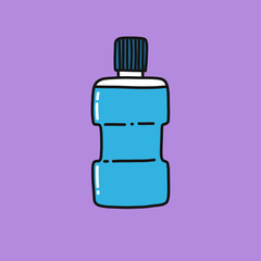 mouthwash doodle icon, vector illustration
