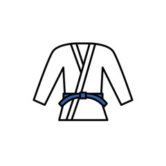 martial arts suit line icon, vector illustration