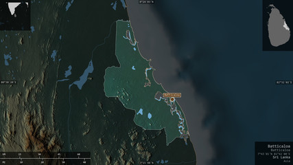 Batticaloa, Sri Lanka - composition. Relief