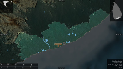 Hambantota, Sri Lanka - composition. Relief