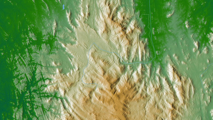 Kandy, Sri Lanka - outlined. Physical