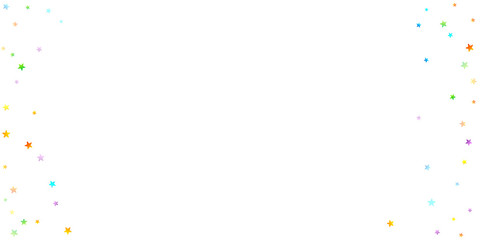 Rainbow Festive Confetti. Carnival Star Falling.