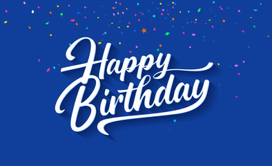 Hand drawn happy birthday lettering design