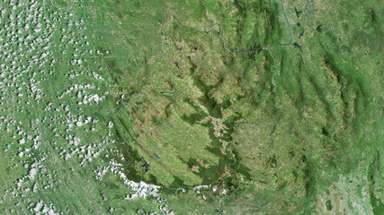 Nuwara Eliya, Sri Lanka - outlined. Satellite