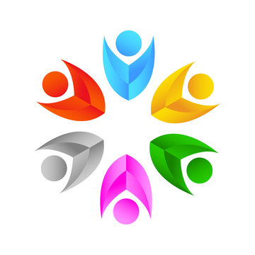 Community design inspiration vector template, Social relationship  and icon, Adoption care logo concept, Icon symbol