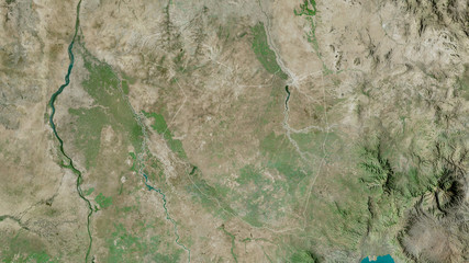 Al Qadarif, Sudan - outlined. Satellite