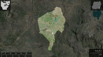 Blue Nile, Sudan - composition. Satellite