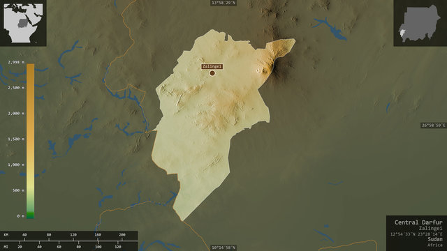 Central Darfur, Sudan - composition. Physical