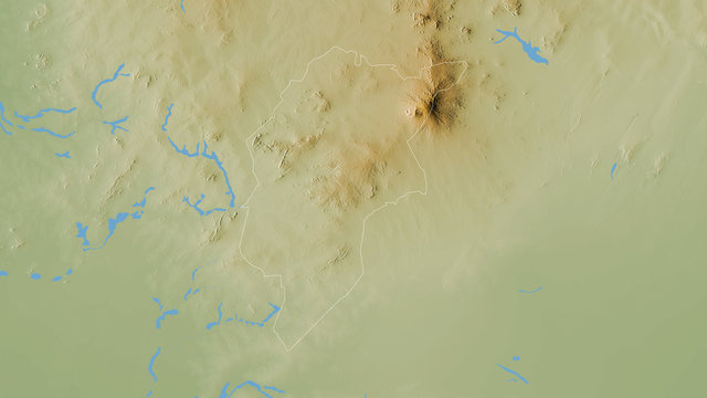 Central Darfur, Sudan - outlined. Physical