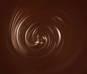 Flow of liquid chocolate full screen as background