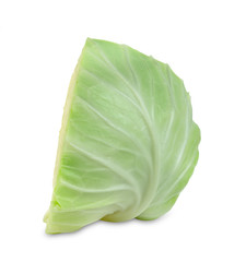 sliced cabbage isolated on white background