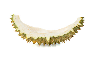 durian peels isolated on white background