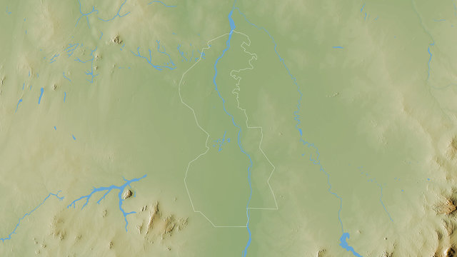 White Nile, Sudan - outlined. Physical