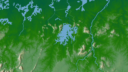 Brokopondo, Suriname - outlined. Physical