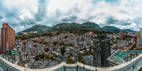 Panorama of Bogota, towards the hills