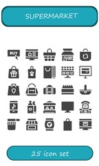 Modern Simple Set of supermarket Vector filled Icons