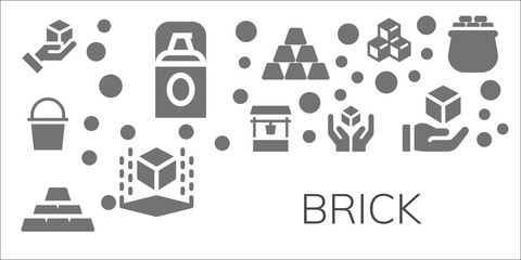 Modern Simple Set of brick Vector filled Icons
