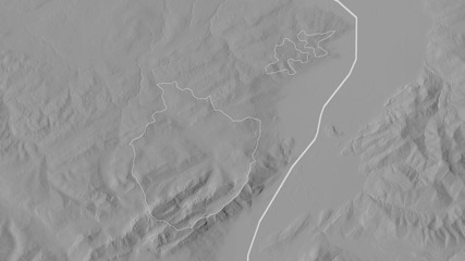Appenzell Innerrhoden, Switzerland - outlined. Grayscale