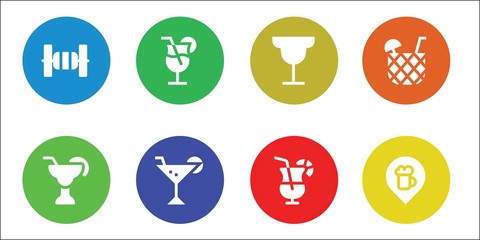 Modern Simple Set of cognac Vector filled Icons