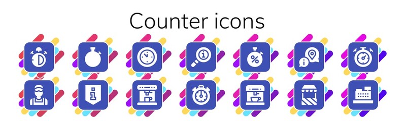 Modern Simple Set of counter Vector filled Icons