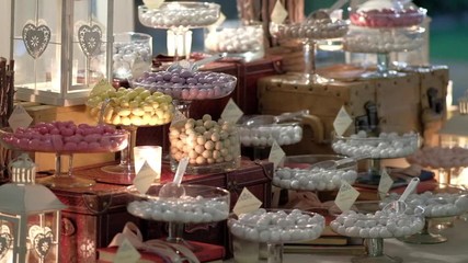 An assortment of sugared almonds