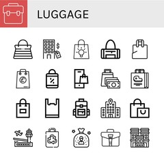 luggage icon set