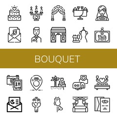 Set of bouquet icons