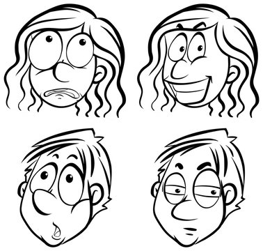 Human faces with different facial expressions