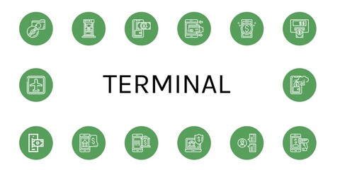 Set of terminal icons