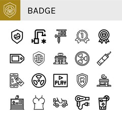 badge simple icons set